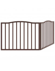 Cancello Cani Pieghevole 2 Pannelli Marrone 160cm Legno Pioppo