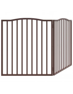 Cancello Cani Pieghevole 2 Pannelli Marrone 160cm Legno Pioppo
