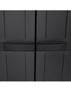 Armadio da Esterno Nero 97x37x165 cm in PP 2
