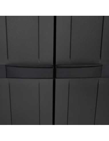 Armadio da Esterno Nero 97x37x165 cm in PP