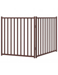 Cancello Cani Pieghevole 2Pannelli Marrone 160cm Massello Abete