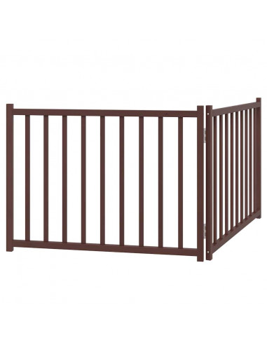 Cancello Cani Pieghevole 2Pannelli Marrone 160cm Massello Abete