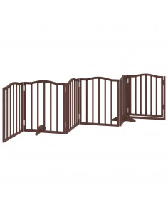 Cancello Cani Pieghevole Rovere Marrone 6 Pannelli 300cm Pioppo