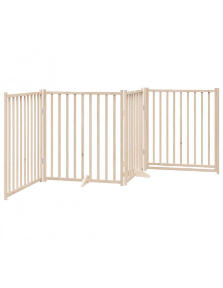 Cancello Cani Porta Pieghevole 4 Pannelli 320 cm Massello Abete
