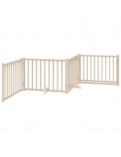 Cancello Cani Porta Pieghevole 4 Pannelli 320 cm Massello Abete