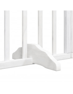 Cancello Cani Porta Pieghevole Bianco 10 Pannelli 800 cm Pioppo
