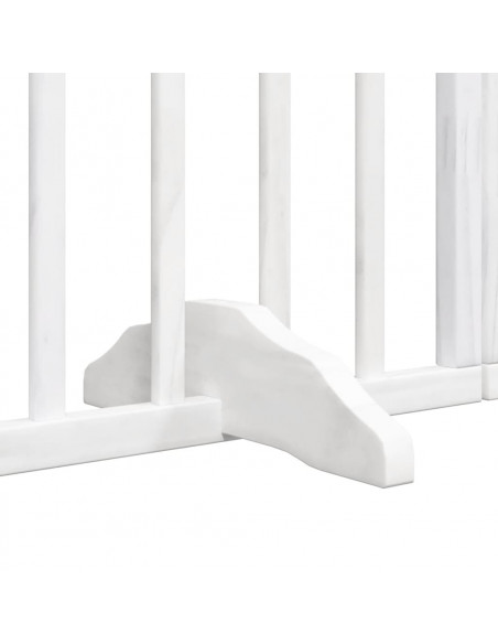 Cancello Cani Porta Pieghevole Bianco 10 Pannelli 800 cm Pioppo