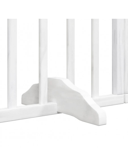 Cancello Cani Porta Pieghevole Bianco 12 Pannelli 600 cm Pioppo