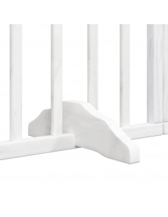 Cancello Cani Porta Pieghevole Bianco 12 Pannelli 600 cm Pioppo