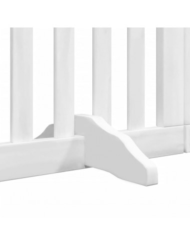 Cancello Cani Porta Pieghevole Bianco 12 Pannelli 600 cm Pioppo