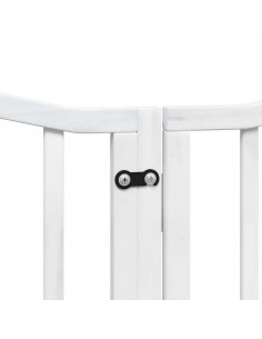 Cancello Cani Porta Pieghevole Bianco 12 Pannelli 600 cm Pioppo