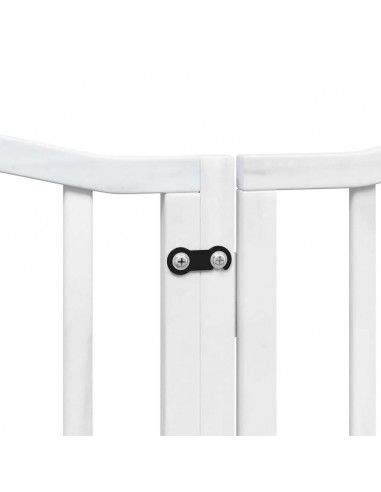 Cancello Cani Porta Pieghevole Bianco 12 Pannelli 600 cm Pioppo