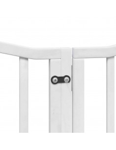 Cancello Cani Porta Pieghevole Bianco 12 Pannelli 600 cm Pioppo