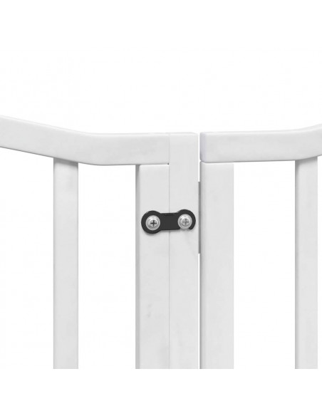 Cancello Cani Porta Pieghevole Bianco 12 Pannelli 600 cm Pioppo