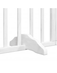 Cancello Cani Porta Pieghevole Bianco 12 Pannelli 640 cm Pioppo
