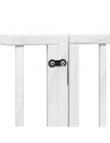 Cancello Cani Porta Pieghevole Bianco 12 Pannelli 640 cm Pioppo