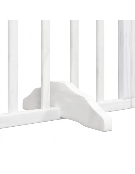 Cancello Cani Porta Pieghevole Bianco 12 Pannelli 960 cm Pioppo