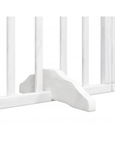 Cancello Cani Porta Pieghevole Bianco 15 Pannelli 750 cm Pioppo