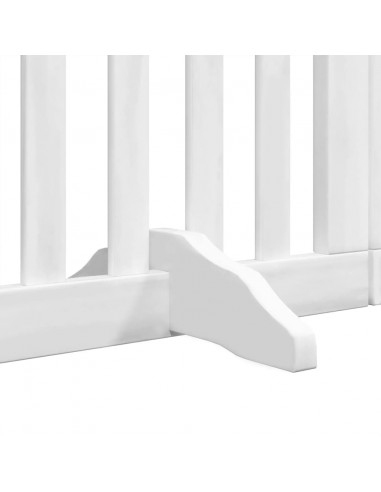 Cancello Cani Porta Pieghevole Bianco 15 Pannelli 750 cm Pioppo