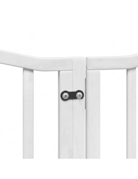 Cancello Cani Porta Pieghevole Bianco 15 Pannelli 750 cm Pioppo