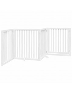 Cancello Cani Porta Pieghevole Bianco 4 Pannelli 320 cm Pioppo
