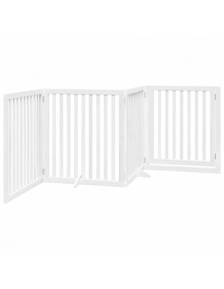 Cancello Cani Porta Pieghevole Bianco 4 Pannelli 320 cm Pioppo