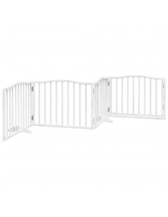 Cancello Cani Porta Pieghevole Bianco 4 Pannelli 320 cm Pioppo