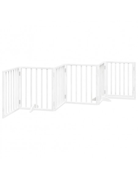 Cancello Cani Porta Pieghevole Bianco 6 Pannelli 300 cm Pioppo