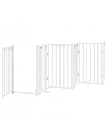 Cancello Cani Pieghevole Bianco 6 Pannelli 300cm Massello Abete