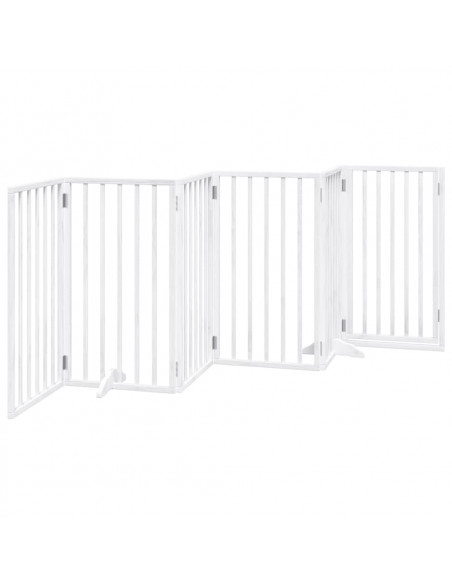 Cancello Cani Porta Pieghevole Bianco 6 Pannelli 300 cm Pioppo