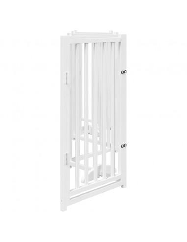 Cancello Cani Pieghevole Bianco 6 Pannelli 300cm Massello Abete