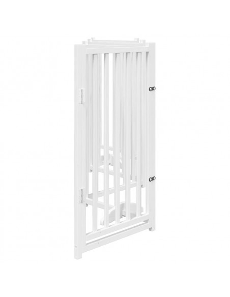 Cancello Cani Pieghevole Bianco 6 Pannelli 300cm Massello Abete