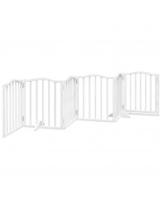 Cancello Cani Porta Pieghevole Bianco 6 Pannelli 300 cm Pioppo