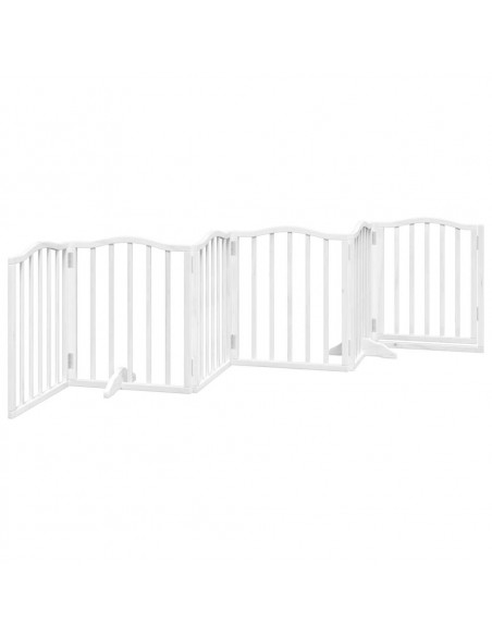 Cancello Cani Porta Pieghevole Bianco 6 Pannelli 300 cm Pioppo