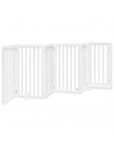 Cancello Cani Porta Pieghevole Bianco 6 Pannelli 300 cm Pioppo