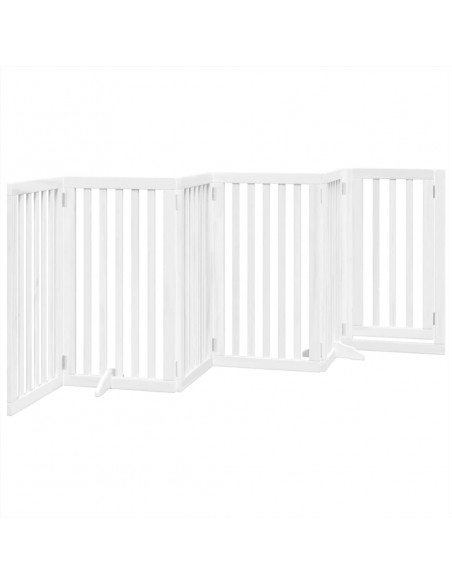 Cancello Cani Porta Pieghevole Bianco 6 Pannelli 300 cm Pioppo