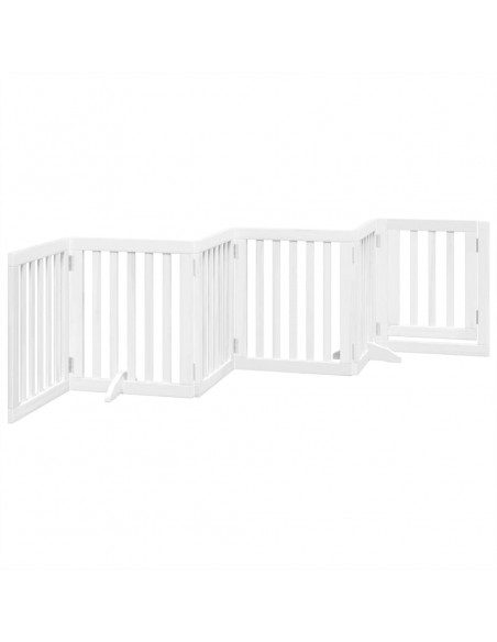 Cancello Cani Porta Pieghevole Bianco 6 Pannelli 300 cm Pioppo