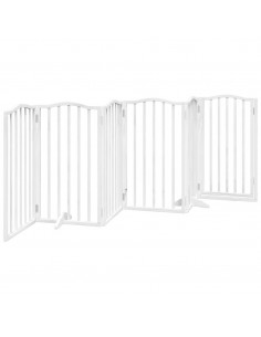 Cancello Cani Porta Pieghevole Bianco 6 Pannelli 300 cm Pioppo