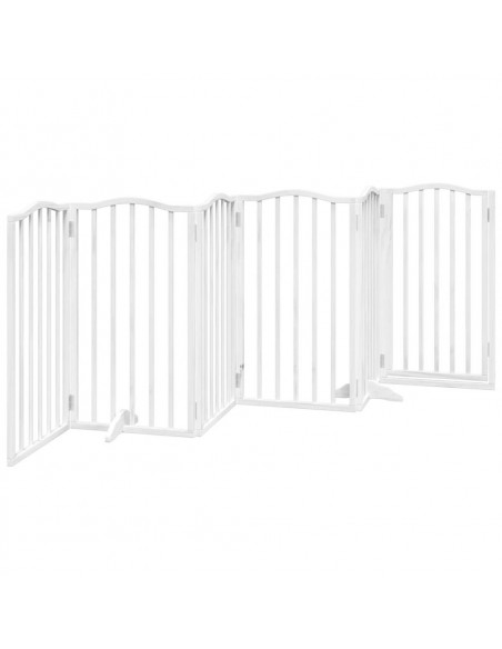 Cancello Cani Porta Pieghevole Bianco 6 Pannelli 300 cm Pioppo