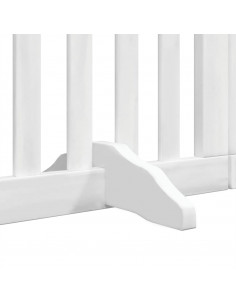 Cancello Cani Porta Pieghevole Bianco 9 Pannelli 450 cm Pioppo