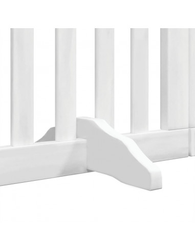 Cancello Cani Porta Pieghevole Bianco 9 Pannelli 450 cm Pioppo