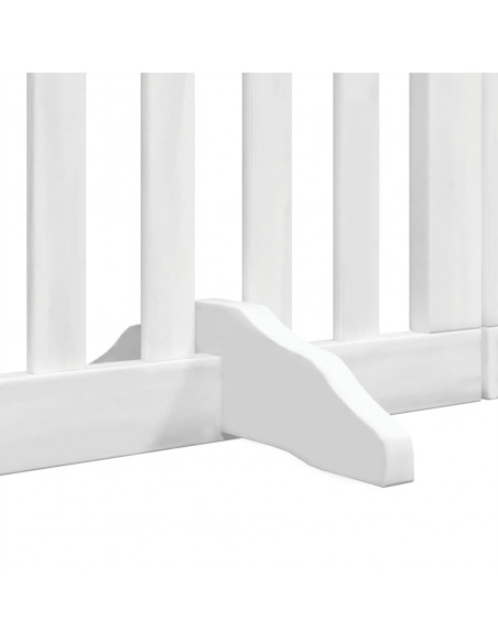 Cancello Cani Porta Pieghevole Bianco 9 Pannelli 450 cm Pioppo