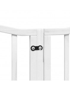 Cancello Cani Porta Pieghevole Bianco 9 Pannelli 450 cm Pioppo