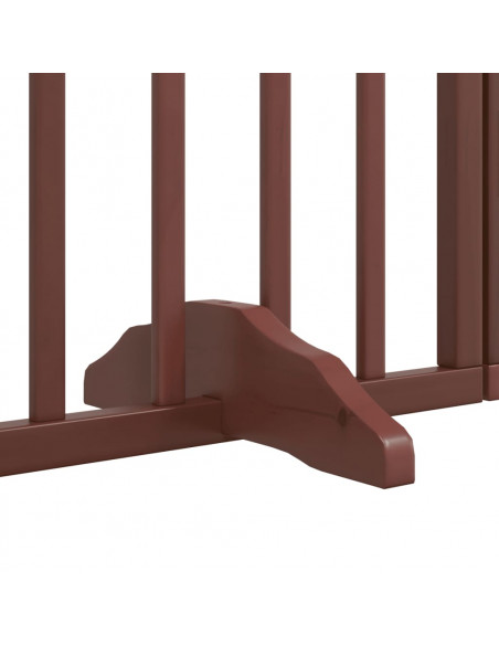 Cancello Cani Porta Pieghevole Marrone 10 Pannelli 800cm Pioppo