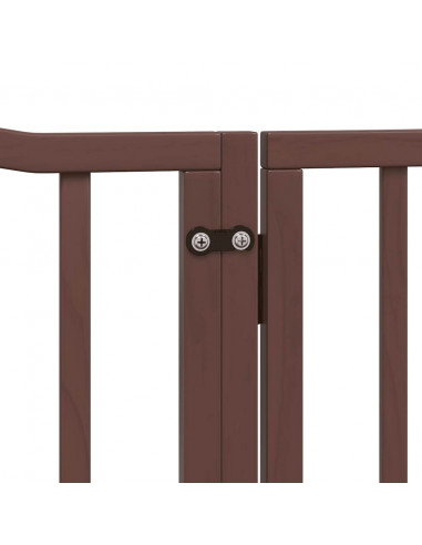 Cancello Cani Porta Pieghevole Marrone 10 Pannelli 800cm Pioppo