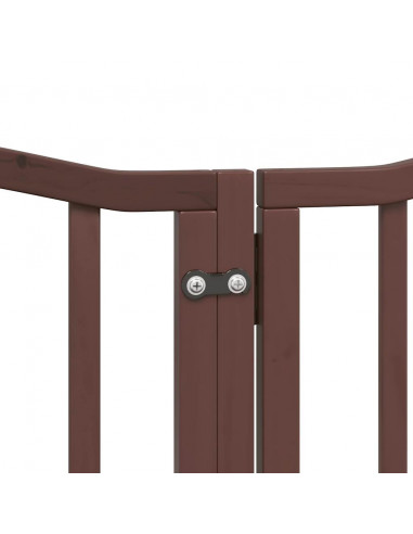 Cancello Cani Porta Pieghevole Marrone 12 Pannelli 600cm Pioppo