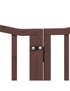 Cancello Cani Porta Pieghevole Marrone 12 Pannelli 600cm Pioppo