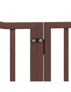 Cancello Cani Porta Pieghevole Marrone 12 Pannelli 960cm Pioppo