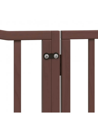 Cancello Cani Porta Pieghevole Marrone 12 Pannelli 960cm Pioppo