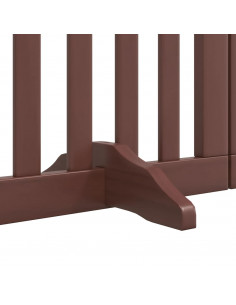 Cancello Cani Porta Pieghevole Marrone 15 Pannelli 750cm Pioppo